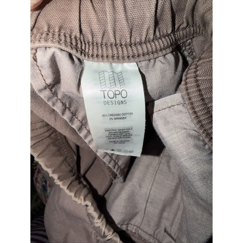 Topo Designs Women's Brown Chino Shorts Size L Drawstring Large Organic Cotton - Picture 6 of 6
